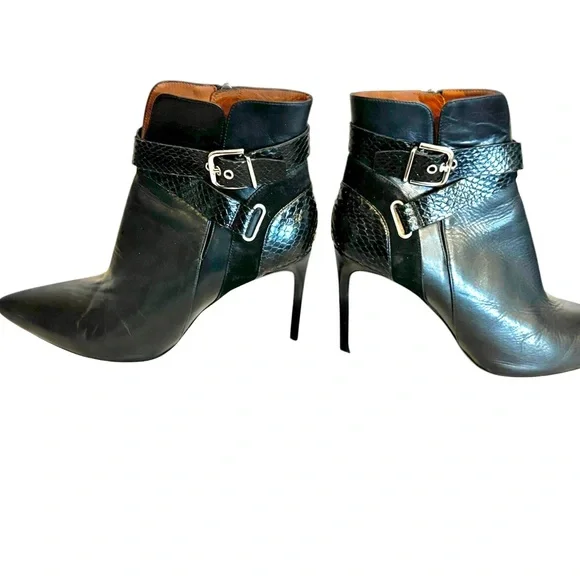 ✨ Donald J Pliner Polina Black Leather/Suede/Python Ankle Boots – Size 10 ✨ - Picture 9 of 16